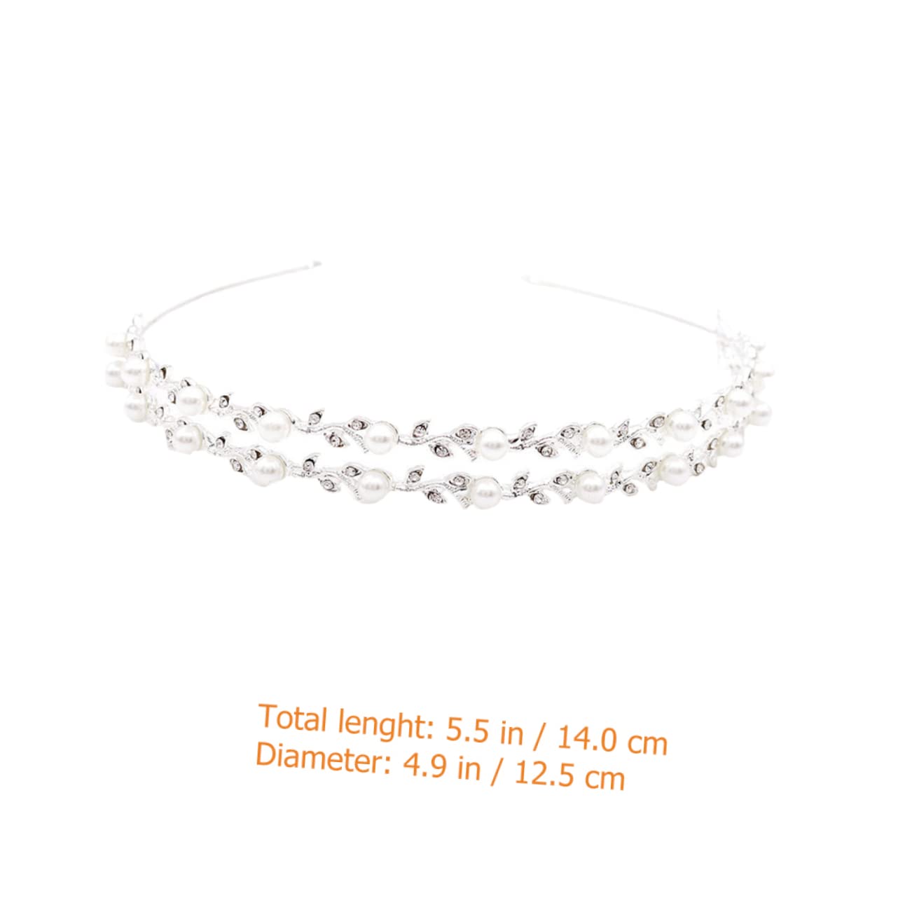 Healeved 5piezas Diadema De Novia De Doble Capa De Rhinestone y Perlas Accesorios De Pelo Para Bodas y Fiestas