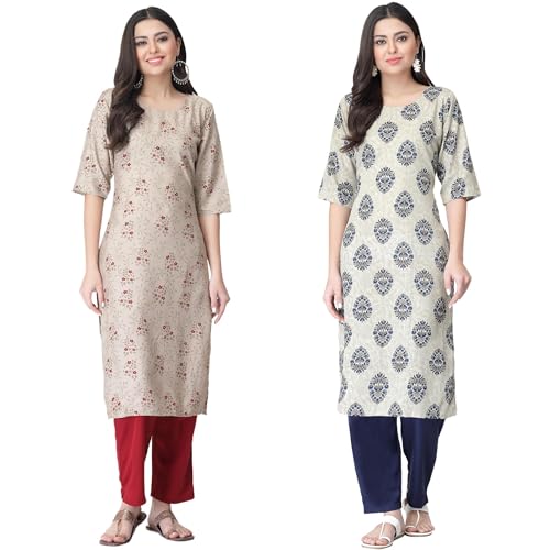Image of Tee Projekt Versatile Crepe Kurti & Pant Set for Women Printed Kurta Set