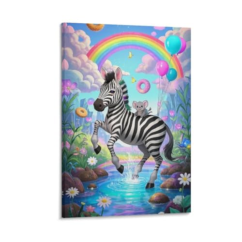 Toile zèbre 50x75 cm avec impression giclée haute définition pour mur
