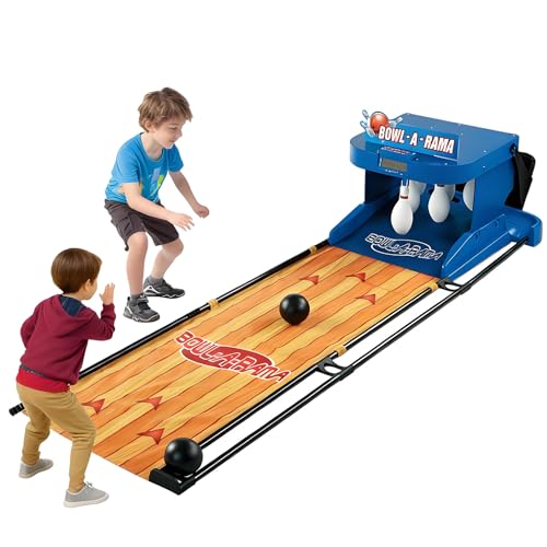 KPOUYYDS Bowling électronique LED avec réinitialisation Automatique : Console de Jeu d'intérieur avec Tableau de Score LED, Ensemble de Bowling Pliable et Portable pour la Maison 3.5m/11.48ft