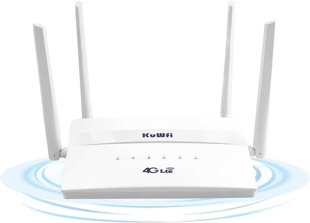 KuWFi C910 4G LTE Router with SIM Slot, Dual Band WiFi Modem Router 750Mbps