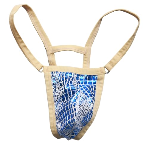 Men's Thong Underwear Low crocodile pattern V-shaped Sexy G-string2