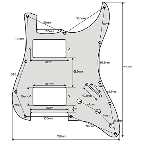 IKN HH Strat Pickguard Pick Guard Plate w/screws for Standard Strat Modern Style Guitar Part, 4Ply Brown Tortoise Shell - Thumbnail 6