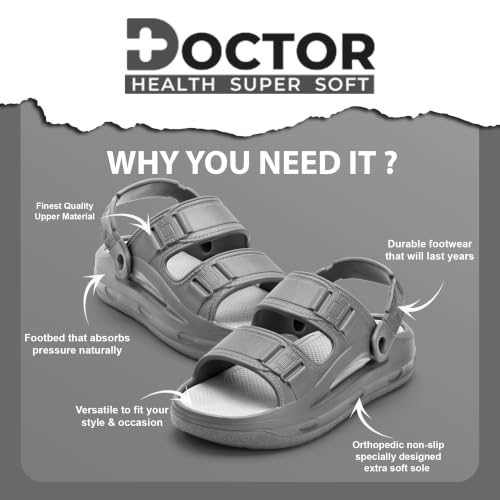 Image of DOCTOR HEALTH SUPER SOFT Men's Sports Sandals | Lightweight EVA Sandals with Back Strap | Anti-Skid Cushioned Comfort Outdoor Casual Walking Sandals