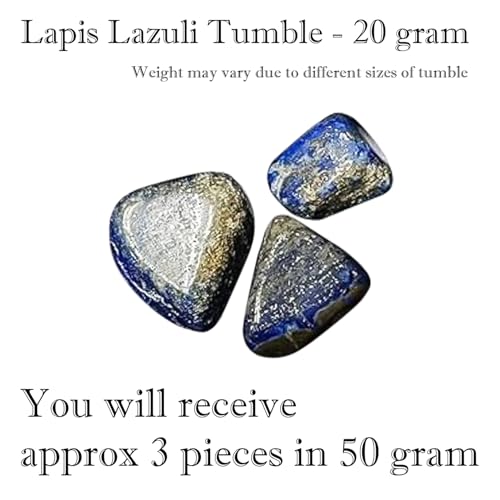 Image of Lapis-Lazuli Tumble Stone | 50 gm Tumbled Gemstones | Reiki Healing Stones | Home Decor Pebbles | Aquarium Gravel | Garden & Table Decor