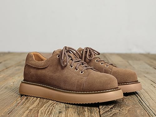 Santimon Men's Suede Casual Skate Shoes Chunky Derby Shoes3