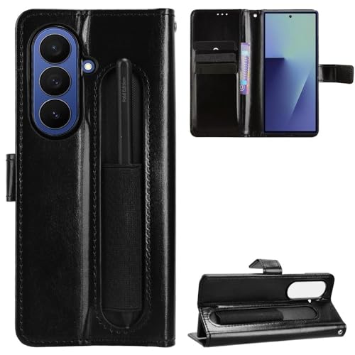 Étui à rabat arrière pour Samsung Galaxy Z Fold6 anti-rayures et cartes