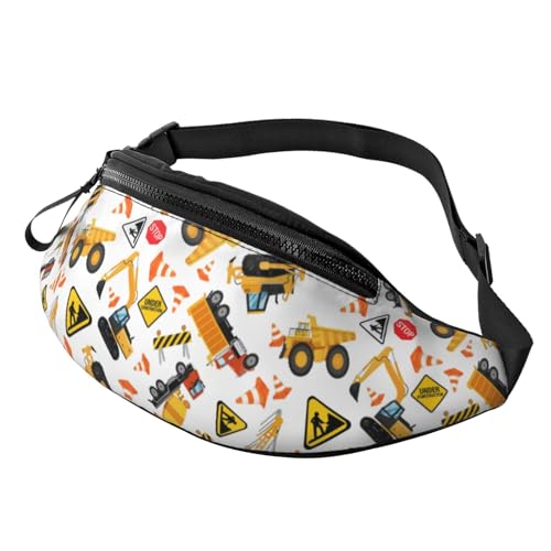 con Agujero De Auriculares Riñonera Running Camiones De Construcción Excavadora Retroexcavadora Bumbag Multifuncional Bolsos Bandolera para Mujer Marcha Correr 14X35Cm