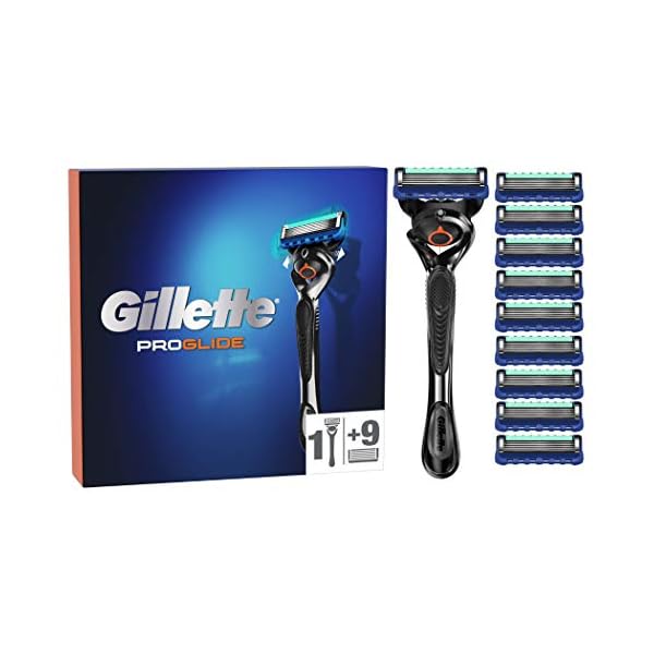 Gillette ProGlide Nassrasierer Herren, Rasierer + 7 Rasierklingen mit 5-fach Klinge, Geschenk Männer