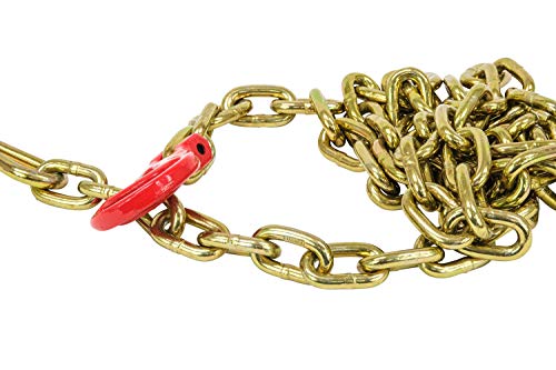 Corrente de gargantilha de guincho 9,5 cm x 2,5 m e gancho gargantilha com estaca de sonda de aço 35