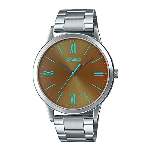 Casio Men Watch Analog Brown Dial Stainless Steel Band MTP-E600D-1BDF.