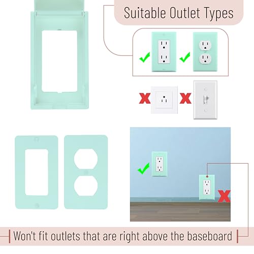 image for Bates Choice Bates - Baby Safety Outlet Cover Box, Cyan Blue, Outlet C