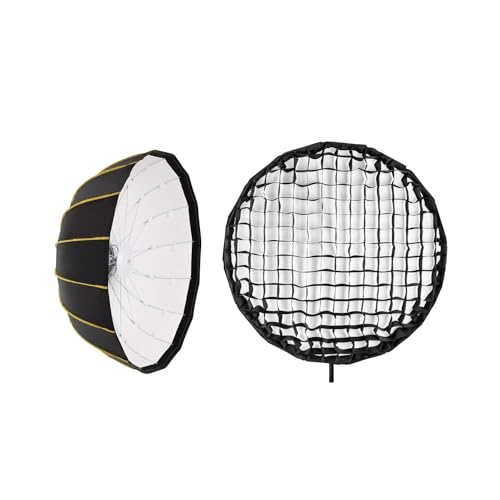 Image of Digitek DBDS-85W 85cm Beauty Dish Softbox (White), Collapsible, Transportable, Lightweight Bowen Mount for Photography & Studio Lighting with Removable Diffuser