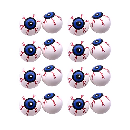 HugeDE 20 Pcs Plastic Halloween Eyeballs Scary Horror Eyeball Crafts Hollow Eyeballs Realistic Human Eyes for Halloween Props