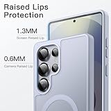 JETech Magnetic Case for Samsung Galaxy S25 Ultra 5G, Compatible with MagSafe, Translucent Matte Back Shockproof Phone Cover (Titanium Silverblue) - Image 6