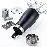 20oz Diversion Safe Water Bottle, Stainless Steel Bottle with Hidden Compartment for Storage Values Like Cash, Keys, Jewelry, Suitable for Outdoor, Gym, and Travel-Black