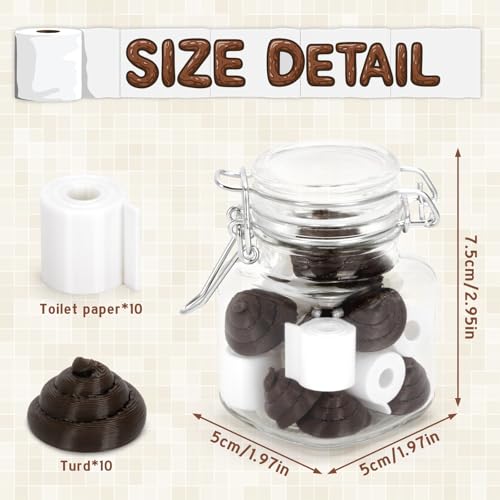 APLANDUS Jar of Toy Toilet Paper and Poop to Give, Funny Toy Poop Jar Gag Gifts, Novelty Gift Gag Gift Birthday Gift Christmas Gift Funny Gift for Friends, Coworkers, Encouragement Presents - Image 3