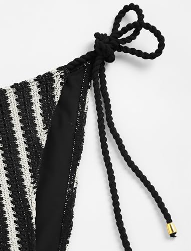 Image of ZAFUL 2 Piece Triangle Bikini for Women Knitted Rope Halter Bikini Sets Sexy Bathing Suit Side Tie Swimsuits Beachwear