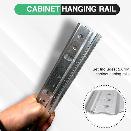 Cabinet Hanging Wall Mounting Rail Bracket Length Kitchen Cupboard Hanger 2x 1M Metre (~39.4″) by MKGT®