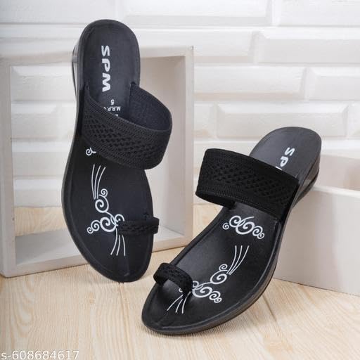 Image of Women's Stylish Solid Colour Flip Flop Slippers Comfortable,Lightweight,Versatile Styling Sl378