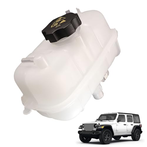 YzusGomumu Engine Coolant Reservoir Tank Overflow Reservoir with Cap Compatible with 2018-2024 Jeep Wrangler V6 3.0L 3.6L Replace 68283565AB CH3014196