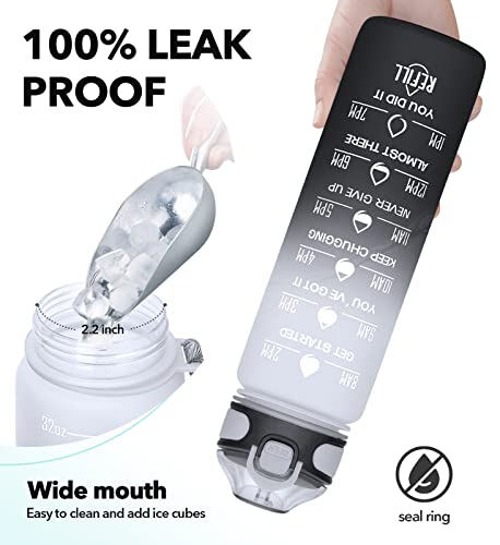 Meitagie Water Bottle 32Oz With Straw, Motivational Water Bottle With Time Marker & Buckle Strap,Leak-Proof Tritan Bpa-Free, Ensure You Drink Enough Water For Fitness, Gym, Camping, Outdoor Sports #TOP3