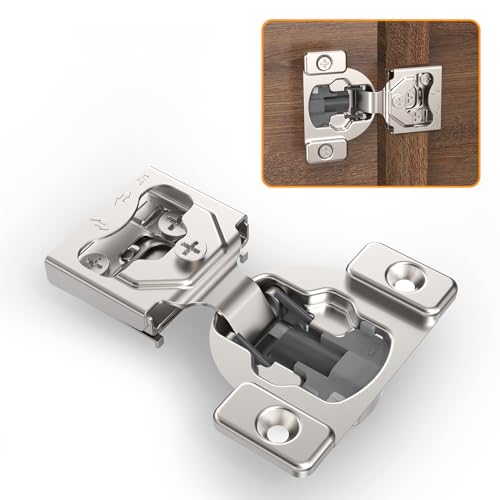Chibery 50 Pack 1/2" 4D Concealed Hinges for Face Frame Door, Soft Close On/Off Switch, Self Closing, 105° Open Angle Concealed Stainless Steel Hinges for Framed Cabinet, Satin Nickel by Chibery - Used condition - CA$106.34