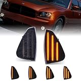 POPMOTORZ Dynamic Sequential LED Corner Lights Front Side Marker Lights Assembly for Dodge Charger 2
