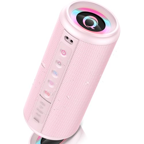 Xuevcn Portable Speaker with Stereo Sound Bass, Waterproof, Bluetooth Speaker Led Function, Built-in...