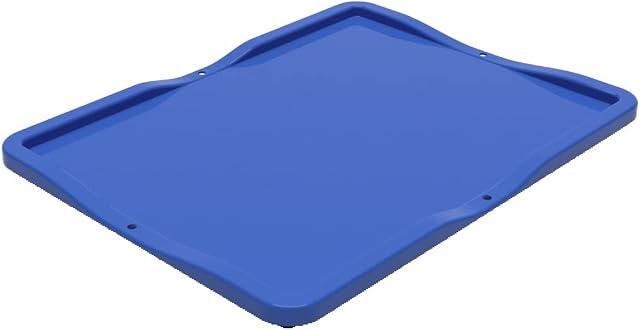 Solent Plastics Colour Coded Euro Plastic Stacking Industrial Storage Containers Boxes Crates! (400 x 300 Lid, Blue)
