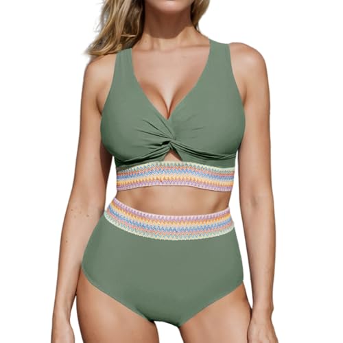 Maillot de bain push-up deux pièces à taille haute pour femme