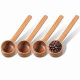 4 Stück Holz Kaffee Messlöffel, Kaffeelöffel Holz 15ml, für Kaffeebohnen