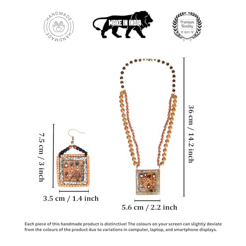 Image of AAKRITI ART CREATIONS Handcrafted Women's Jewelry Set - Ethnic Necklace and Earrings, Fashion Accessories for Special Occasions & Celebrations