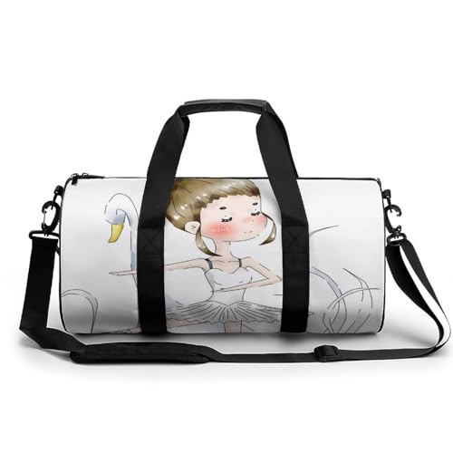 Sac de sport gym danseuse de ballet rose d'une taille de 45x23x23cm