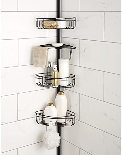 KYMYAN 3-Shelf Tension Pole Shower Caddy, Oil-Rubbed Bronze
