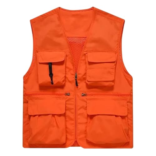 Chaleco de pesca para hombre con multibolsillos de malla transpirable