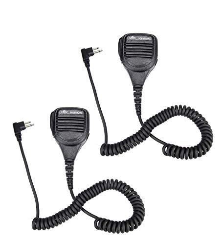 2Pack XFox 2Pin Professional Heavy Duty Shoulder Remote PTT Hand Speaker Mic for Motorola CP200 CP200 XLS PR400 EP450 GTX GP300 P1225 CP185 P110 SP50 Xtni DTR Vl50 2 Way Radio Walkie Talkies