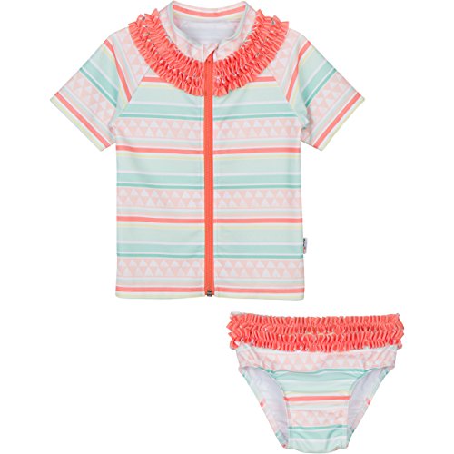 SwimZip-Girls-Zipper-Short-Sleeve-Rash-Guard-2-Piece-Hotel-California-Orange