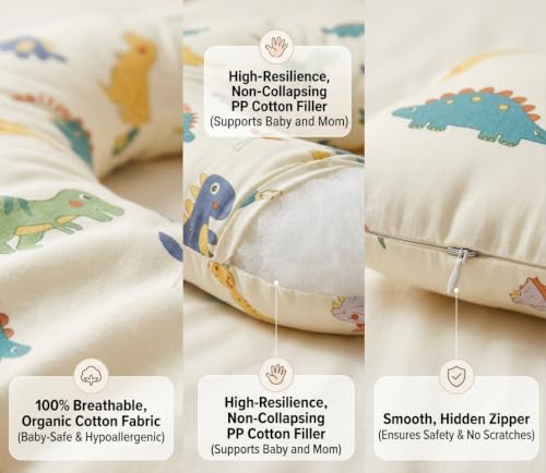 Image of Proliva Feeding Pillow for New Born Baby with Detachable Cover Breast Feeding & Maternity Nursing Pillow for Breastfeeding Support for Baby Feeding Pillow for Mom
