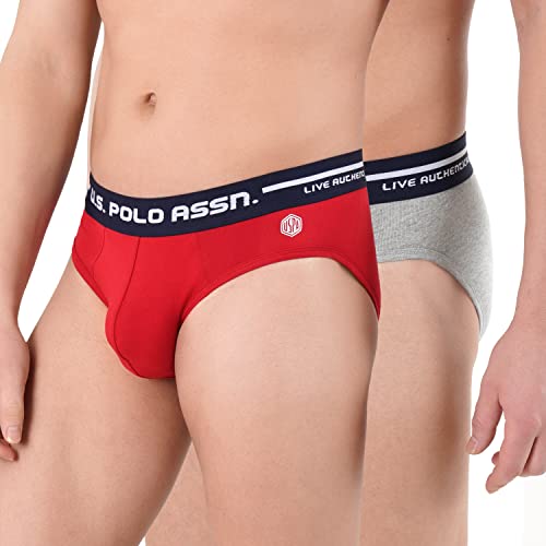 Image of U.S. Polo Assn. Men Logo Waistband Cotton Stretch IYAH Briefs - Pack of 2
