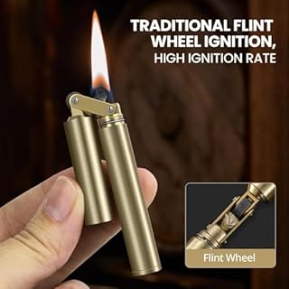 YUSUD Vintage Lighter, Cool Trench Lighters, Copper Trench Lighter, Kerosene Lighter Fluid Refillable Lighters, Antique Windproof Lighters, Novetly Lighter, Unique Gifts for Men Dad Husband (No Fuel)