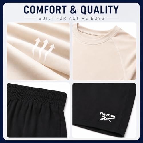 Reebok Boys Graphic Tee & Basketball Shorts 2-Piece Athletic Set - image 4