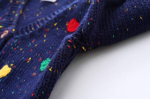 Mud Kingdom Toddler Girls Cardigan Sweater V-Neck Cute Colorful Love Cream 3T #TOP5