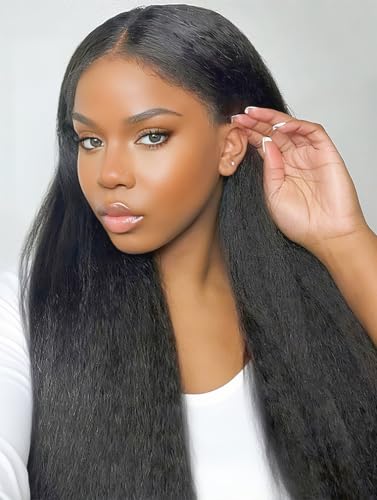 Aminow Kinky Straight Lace Front Wig Pre Plucked 13x6