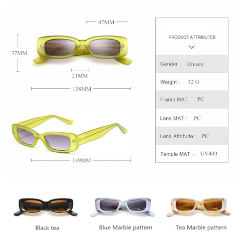 Lunettes de soleil rectangle protégeant vos yeux avec style vintage