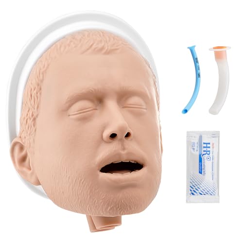Image of PER4MANCE Airway Management Set for Adult - Intubation Simulation Head with Detachable Base, Ideal for Practicing Oral Pharyngeal Airway and Nasal Pharyngeal Airway Intubation