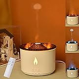 【Simulation Volcano Flame Diffuser】Cubierta superior en forma de volcán, la luz se combina con la niebla para formar un efecto de llama ardiente pulsante, la luz cálida puede relajar el estado de ánimo y se puede utilizar como una luz de atmósfera por la noche. Dispone de un gran depósito de agua de 560 ml. Este difusor ultrasónico de aceites esenciales es un increíble dispositivo de aromaterapia multifunción. (Nota: Deje de utilizar el humidificador cuando la humedad relativa supere el 80%).