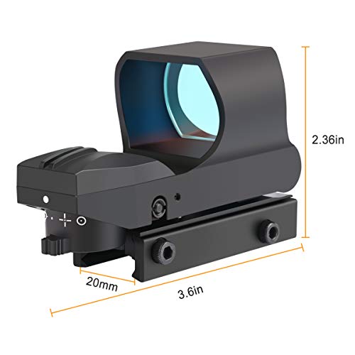 Feyachi Reflex Sight - Multiple Reticle System Red Dot Sight with Picatinny Rail Mount Absolute Co-Witness (Black) by Feyachi - Image 3
