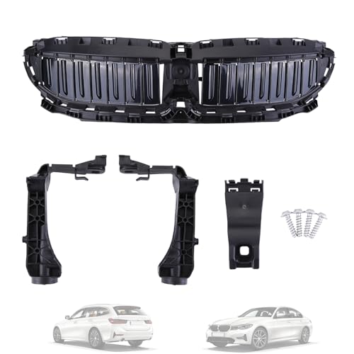 Front Upper Radiator Grille Active Air Shutter with Motor Compatible for B-M-W G20 G21 2019 2020 2021 2022 Radiator Shutter Assembly Replaces# 51749465188