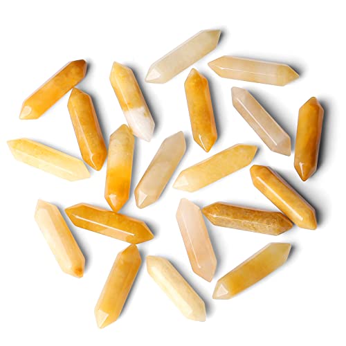 ZHIYUXI Yellow Aventurine Crystal Healing Crystals Stones and Crystals Crystals Points Bulk Gemstone Tumbled Polished Energy Reiki Wholesale Crystal Wands Decor Gifts 10 Pcs